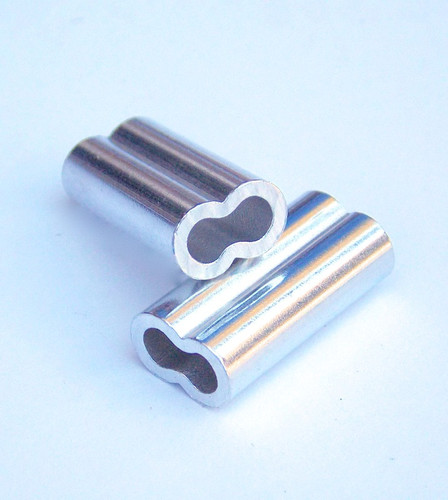 PVC Decoy Cord Black Aluminum Crimps 2.8mm ID pack of 100 pieces 