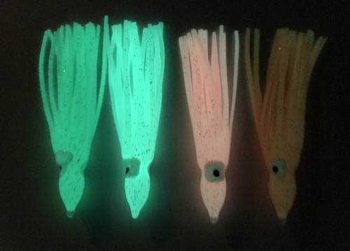 Super Glow Octopus Squid Skirts 4 1/2" -5 pack