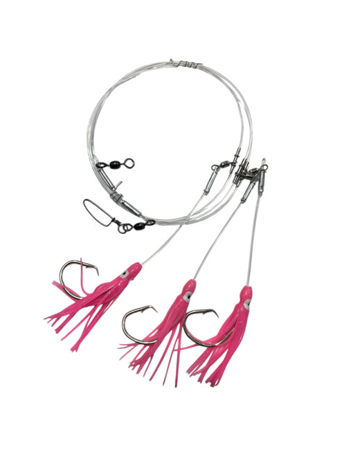 Premium Deep Drop Rig with Glow Squid 3 13/0 Mustad 39960 Hooks Premium Deep Drop Rig with Glow Squid 3 13/0 Mustad 39960 Hooks