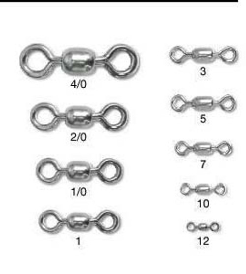 Rosco Nickel Finish Swivels available in sizes 6/0 threw #12 packs of 25pcs Rosco Nickel Finish Swivels available in sizes 6/0 threw #12 packs of 25pcs
