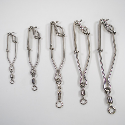 Long line clips stainless steel with swivel 10 pieces