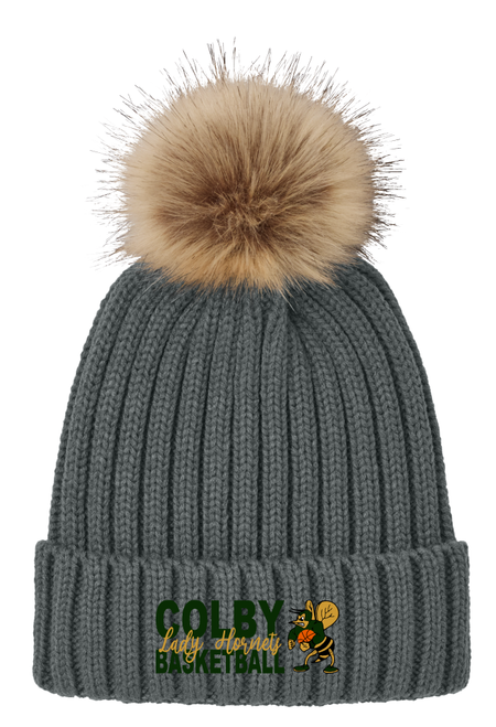 Colby Lady Hornets Basketball Pom Beanie