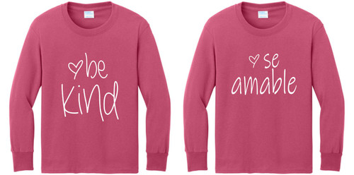 Colby - Be Kind / Se Amable Youth Long Sleeve T-Shirt (PC54YLS)
