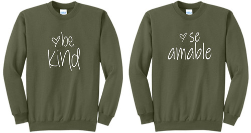 Colby - Be Kind / Se Amable Adult Crewneck Sweatshirt (PC78)