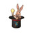 wooden magnet in the design of a rabbit in a top hat holding a light bulb wooden magnet in the design of a rabbit in a top hat holding a light bulb