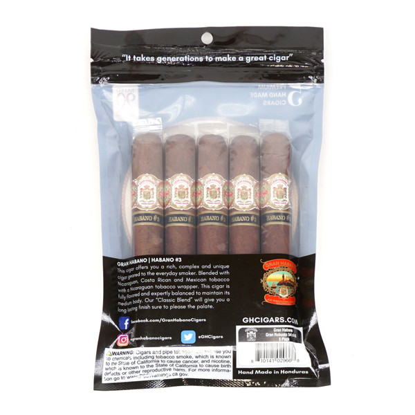 Gran Habano Habano No. 3 - Gran Robusto (5-Pack)