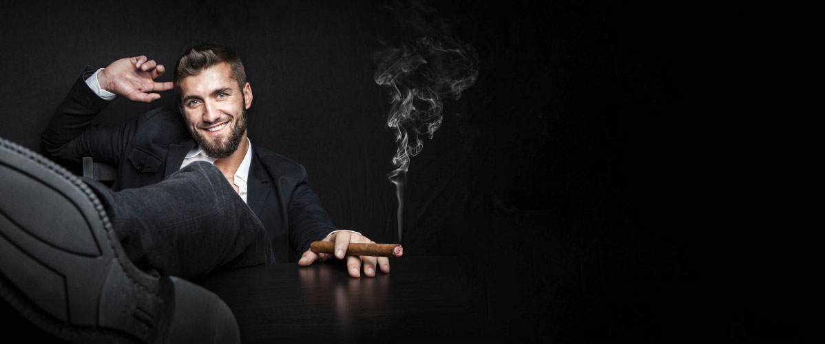 Man smoking a cigar