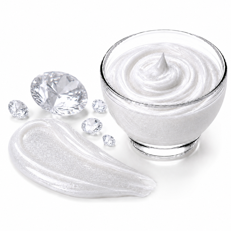 massage lotion, diamond, shimmery, lotion