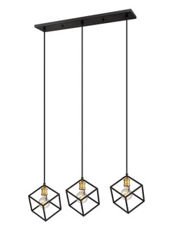 Vertical Three Light Linear Chandelier in Bronze/Olde Brass (224|478-3L-BRZ-OBR)