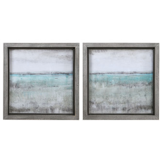Aqua Framed Prints, Set/2 in Rustic Gray (52|51114)