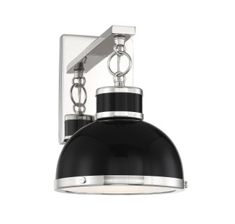 Corning One Light Wall Sconce in Black with Polished Nickel Accents (51|9-8884-1-173)