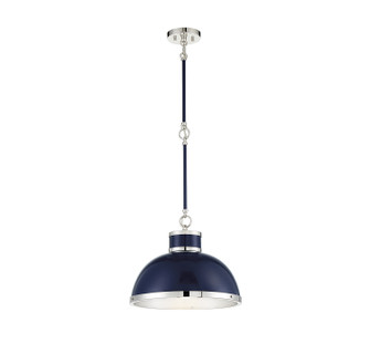 Corning One Light Pendant in Navy with Polished Nickel Accents (51|7-8882-1-174)