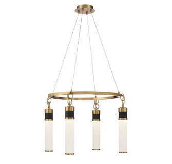 Abel LED Chandelier in Matte Black with Warm Brass Accents (51|1-1641-4-143)