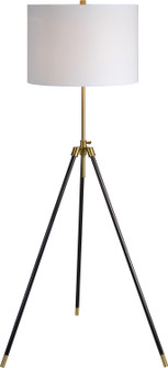Mewitt One Light Floor Lamp in Antique Brass, Black (443|LPF3069)