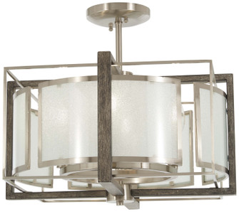 Tyson'S Gate Four Light Pendant(Convertible To Semiflush) in Brushed Nickel W/Shale Wood (7|4561-098)