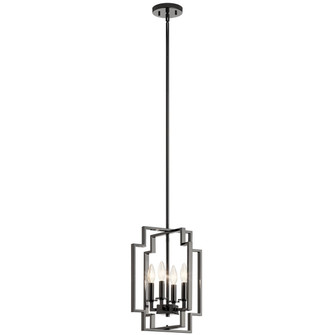 Downtown Deco Four Light Pendant in Midnight Chrome (12|43964MCH)