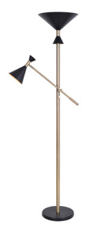 Arne Two Light Floor Lamp in Antique Brass With Black Accents (87|35323BL)