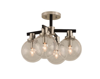 Cameo Four Light Semi Flush Mount in Matte Black Finish With Nickel Accents (33|315440BPN)