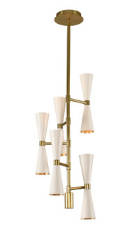 Milo LED Chandelier in White and Vintage Brass (33|310472WVB)