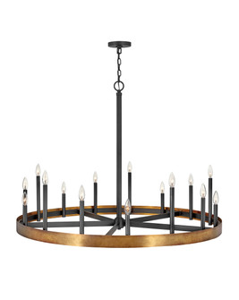 Wells LED Chandelier in Weathered Brass (13|3865WA)