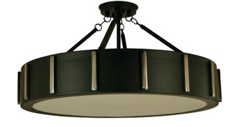 Pantheon Four Light Flush / Semi-Flush Mount in Mahogany Bronze with Antique Brass (8|4596 MB/AB)
