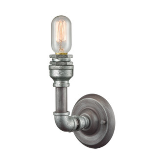 Cast Iron Pipe One Light Wall Sconce in Weathered Zinc (45|10682/1)