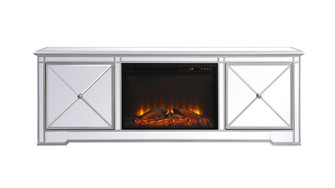 Modern TV Stand with Fireplace in Antique Silver (173|MF60172S-F1)