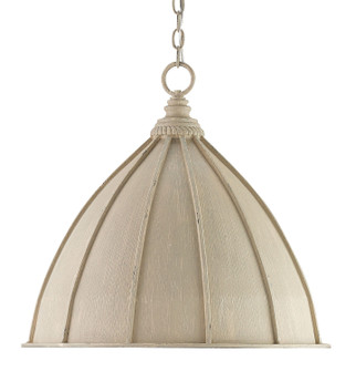 Fenchurch One Light Pendant in Oyster Cream/Silver Leaf (142|9149)