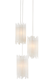 Three Light Pendant in Natural/Painted Silver (142|9000-0882)