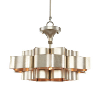 Grand One Light Chandelier in Contemporary Silver Leaf (142|9000-0374)