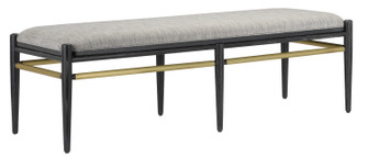 Visby Bench in Cerused Black/Brushed Brass (142|7000-0312)