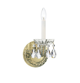 Traditional Crystal One Light Wall Mount in Polished Brass (60|1121-PB-CL-SAQ)