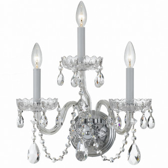 Traditional Crystal Three Light Wall Mount in Polished Chrome (60|1033-CH-CL-MWP)