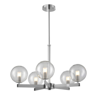 Courcelette Five Light Chandelier in Chrome with Clear Glass (214|DVP27025CH-CL)