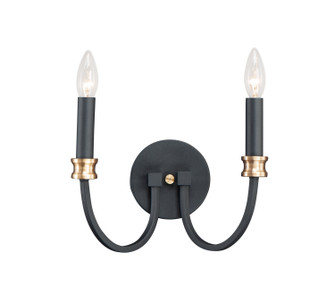 Charlton Two Light Wall Sconce in Black / Antique Brass (16|11372BKAB)