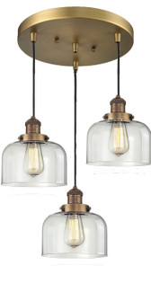 Large Bell Three Light Pendant in Brushed Brass (405|211/3-BB-G72)