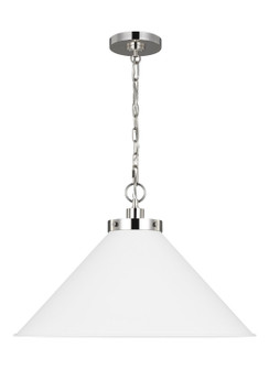 Wellfleet One Light Pendant in Matte White and Polished Nickel (454|CP1311MWTPN)