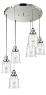 Canton Six Light Pendant in Polished Nickel (405|212/6-PN-G182)