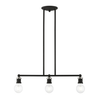 Lansdale Three Light Linear Chandelier in Black with Brushed Nickel (107|47163-04)