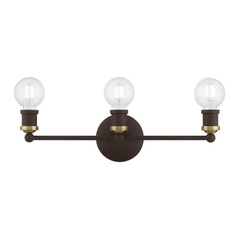 Lansdale Three Light Vanity Sconce in Bronze with Antique Brass (107|14423-07)