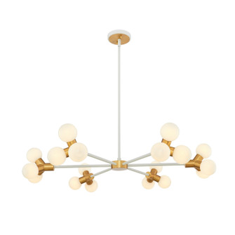 Tres 18 Light Chandelier in White and New Brass (33|517473WNB)