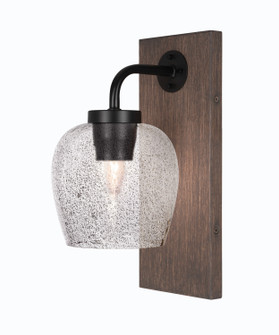 Oxbridge One Light Wall Sconce in Matte Black & Painted Distressed Wood-look Metal (200|1771-MBDW-4812)