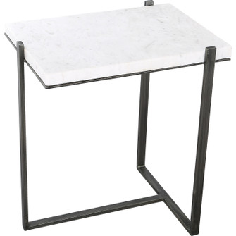 Hyder Outdoor Accent Table in White Marble, Brush Gray (443|TAO368)