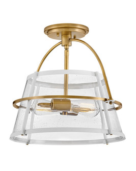 Tournon LED Semi-Flush Mount in Heritage Brass with Polished White Accents (13|38111HB-PT)
