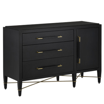 Chest in Lacquered Black Linen/Champagne (142|3000-0250)