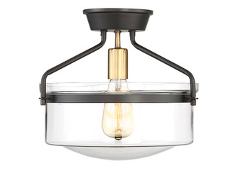 Msemi One Light Semi-Flush Mount in Oil Rubbed Bronze with Natural Brass (446|M60011ORBNB)