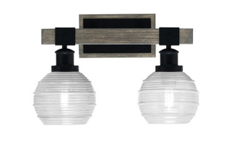 Tacoma Two Light Bath Bar in Matte Black & Painted Distressed Wood-look Metal (200|1842-MBDW-5110)