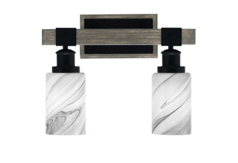 Tacoma Two Light Bath Bar in Matte Black & Painted Distressed Wood-look Metal (200|1842-MBDW-3009)
