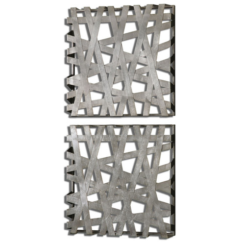Alita Squares Wall Art in Silver Leaf (52|07676)