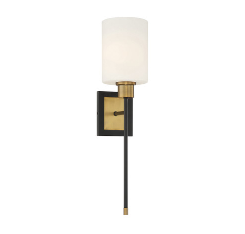 Alvara One Light Wall Sconce in Matte Black with Warm Brass Accents (51|9-1645-1-143)